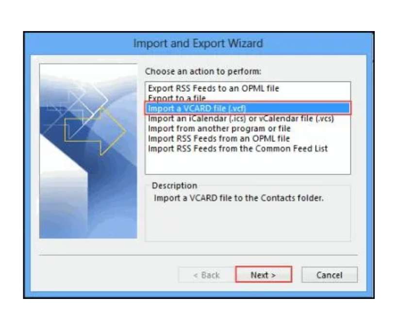Multiple VCF Files into Outlook