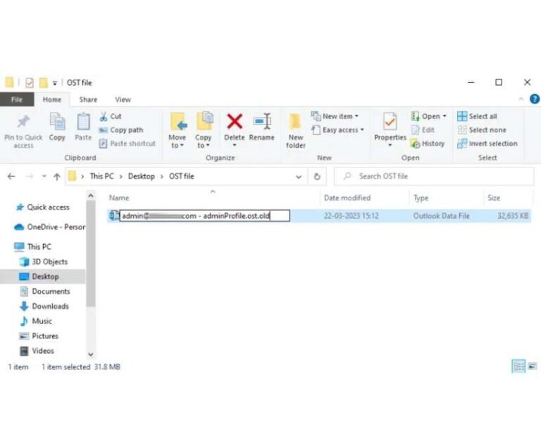 How to Change OST File Name